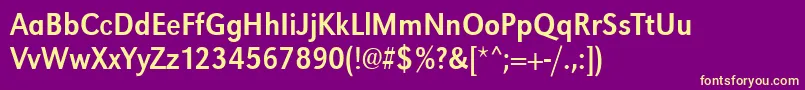 Police Urwgrotesktextnar – polices jaunes sur fond violet