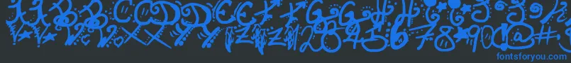 フォントInvisibleHorizons – 黒い背景に青い文字