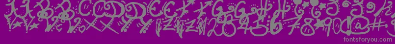 Fonte InvisibleHorizons – fontes cinzas em um fundo violeta