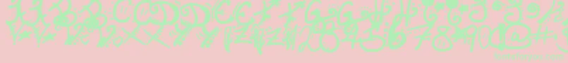 InvisibleHorizons Font – Green Fonts on Pink Background