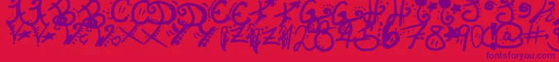 InvisibleHorizons Font – Purple Fonts on Red Background