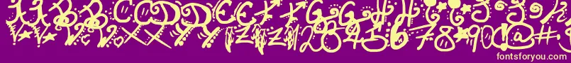 InvisibleHorizons Font – Yellow Fonts on Purple Background