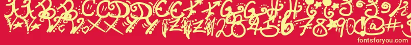 InvisibleHorizons Font – Yellow Fonts on Red Background