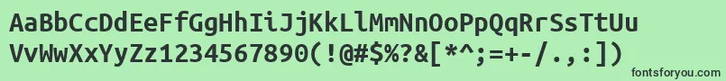 Ubuntumono ffy-Schriftart – Schwarze Schriften auf grünem Hintergrund