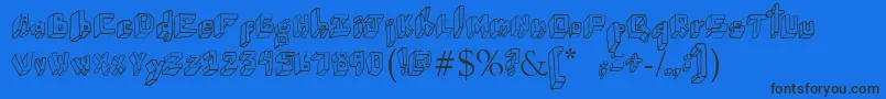 WuwuPerspectiva0 Font – Black Fonts on Blue Background