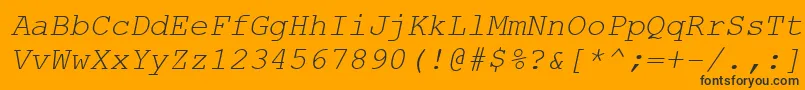 CourierNewKoi8Italic Font – Black Fonts on Orange Background