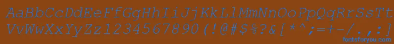 Шрифт CourierNewKoi8Italic – синие шрифты на коричневом фоне