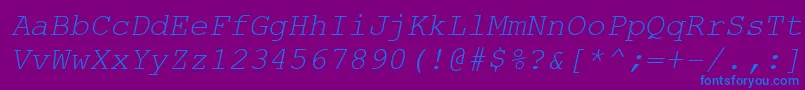 Шрифт CourierNewKoi8Italic – синие шрифты на фиолетовом фоне