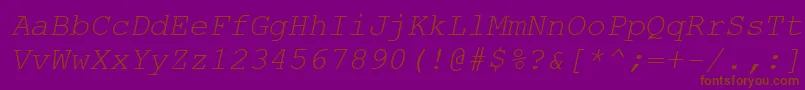 Шрифт CourierNewKoi8Italic – коричневые шрифты на фиолетовом фоне