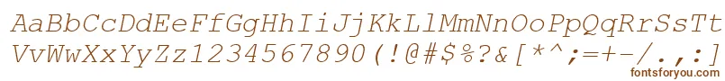 CourierNewKoi8Italic-fontti – ruskeat fontit valkoisella taustalla