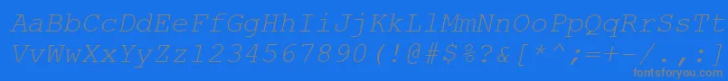 Fonte CourierNewKoi8Italic – fontes cinzas em um fundo azul