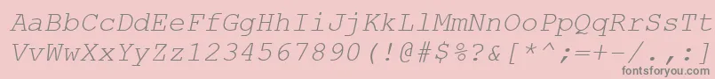 フォントCourierNewKoi8Italic – ピンクの背景に灰色の文字