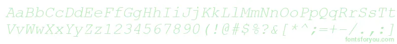 fuente CourierNewKoi8Italic – Fuentes Verdes Sobre Fondo Blanco