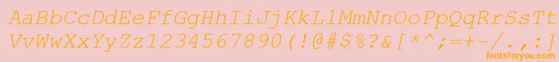 CourierNewKoi8Italic Font – Orange Fonts on Pink Background