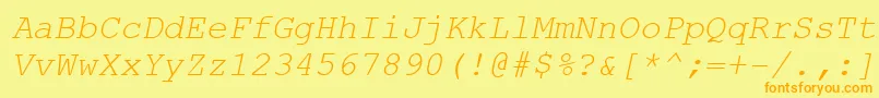 CourierNewKoi8Italic Font – Orange Fonts on Yellow Background