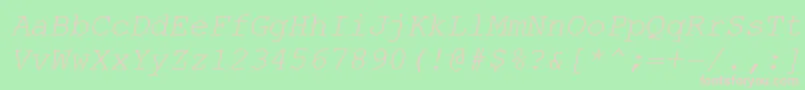 CourierNewKoi8Italic Font – Pink Fonts on Green Background