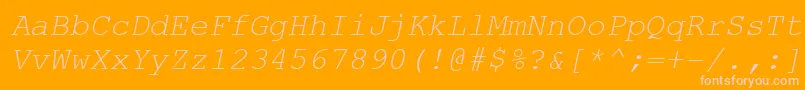CourierNewKoi8Italic Font – Pink Fonts on Orange Background