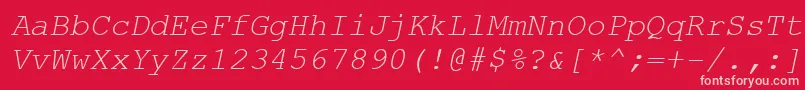Шрифт CourierNewKoi8Italic – розовые шрифты на красном фоне