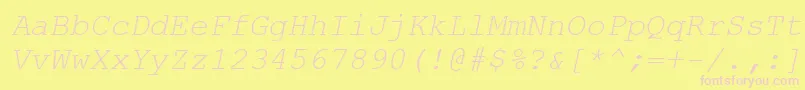 CourierNewKoi8Italic Font – Pink Fonts on Yellow Background