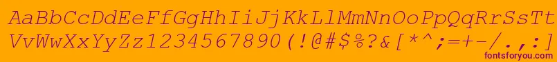 CourierNewKoi8Italic Font – Purple Fonts on Orange Background
