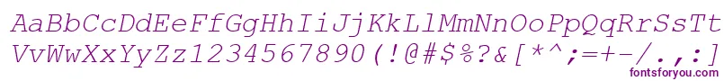 Шрифт CourierNewKoi8Italic – фиолетовые шрифты на белом фоне