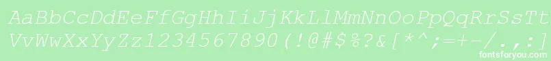 CourierNewKoi8Italic Font – White Fonts on Green Background