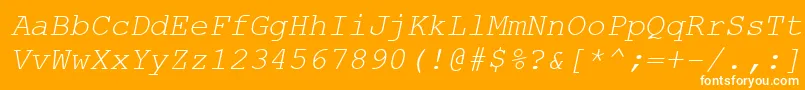 CourierNewKoi8Italic Font – White Fonts on Orange Background