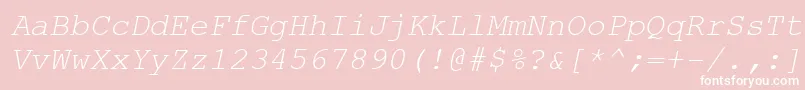 Шрифт CourierNewKoi8Italic – белые шрифты на розовом фоне