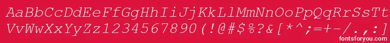 fuente CourierNewKoi8Italic – Fuentes Blancas Sobre Fondo Rojo