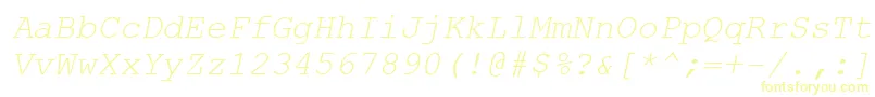 フォントCourierNewKoi8Italic – 黄色のフォント