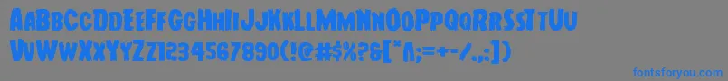 Youngfrankexpand Font – Blue Fonts on Gray Background