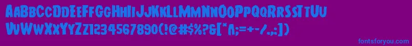 Youngfrankexpand Font – Blue Fonts on Purple Background