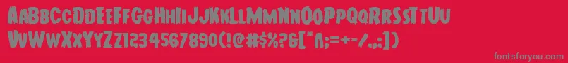 フォントYoungfrankexpand – 赤い背景に灰色の文字