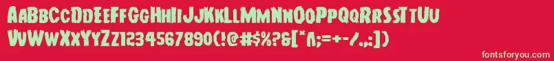 Youngfrankexpand Font – Green Fonts on Red Background