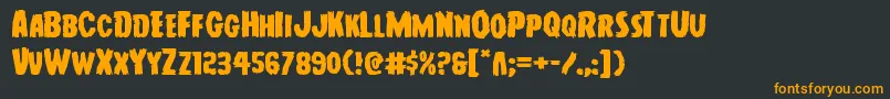 Youngfrankexpand Font – Orange Fonts on Black Background