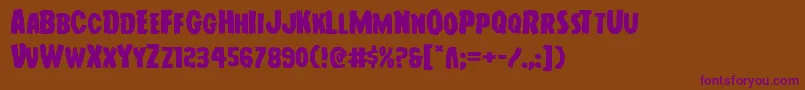 Youngfrankexpand Font – Purple Fonts on Brown Background