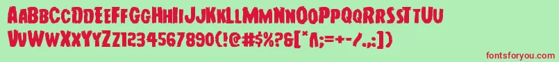 Youngfrankexpand Font – Red Fonts on Green Background