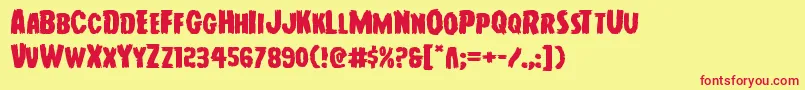 Youngfrankexpand Font – Red Fonts on Yellow Background