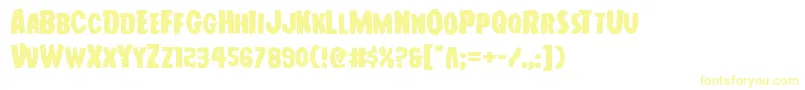 Youngfrankexpand Font – Yellow Fonts on White Background