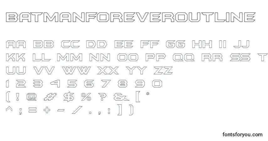 Batmanforeveroutline-fontti – aakkoset, numerot, erikoismerkit