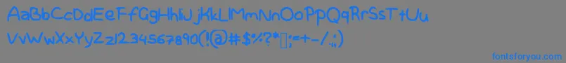 フォントHamburgers – 灰色の背景に青い文字