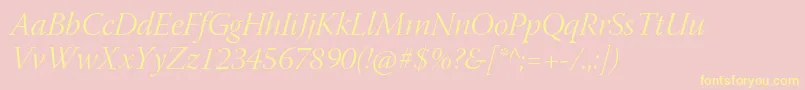 More about WarnockproLightitdisp Font WarnockproLightitdisp Font – Yellow Fonts on Pink Background