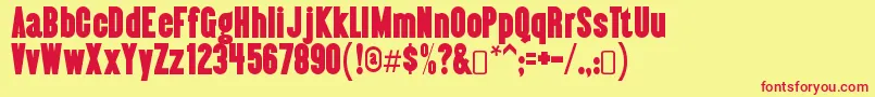 AlmonteRegular Font – Red Fonts on Yellow Background