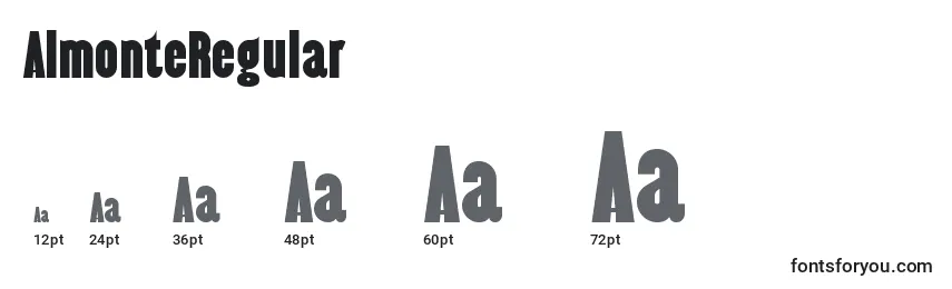 Размеры шрифта AlmonteRegular