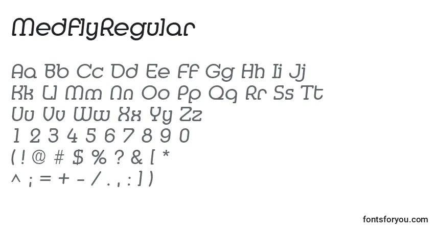 A fonte MedflyRegular – alfabeto, números, caracteres especiais