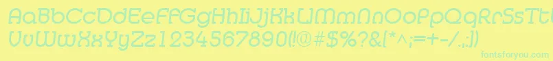 MedflyRegular Font – Green Fonts on Yellow Background