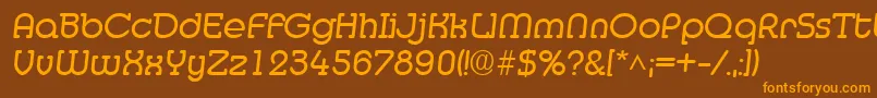 MedflyRegular Font – Orange Fonts on Brown Background