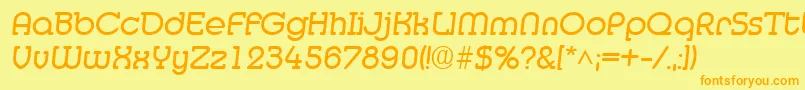 MedflyRegular Font – Orange Fonts on Yellow Background
