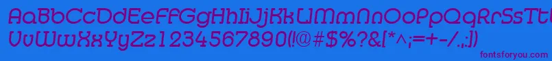 MedflyRegular Font – Purple Fonts on Blue Background