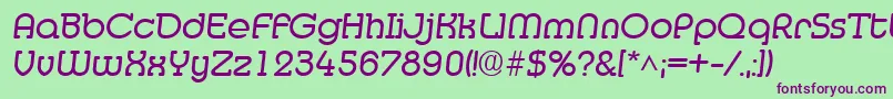 MedflyRegular Font – Purple Fonts on Green Background